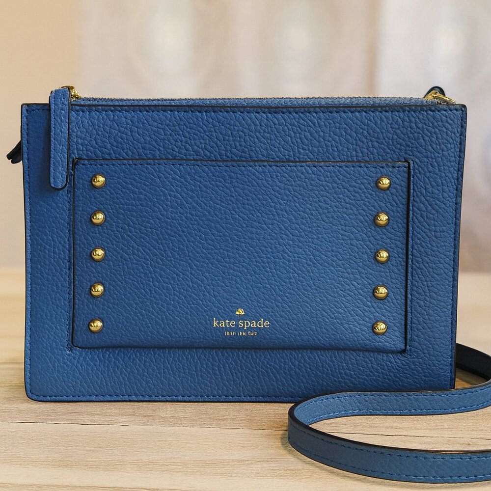 Kate Spade New York Blue Leather Crossbody Bag